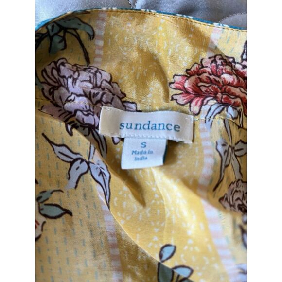 Sundance Willow Song Yellow Floral Print Kimono Women's Size Small Boho Chic - Picture 2 of 4
